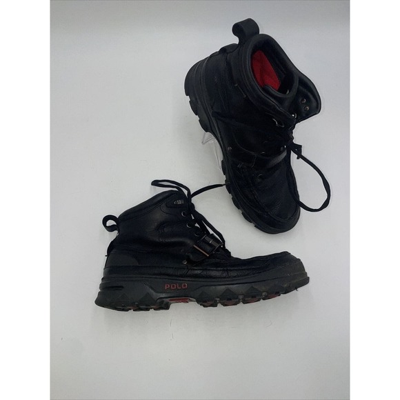 Polo Ralph Lauren Men’s Heworth Black Leather Boots‎ Size 14 D Combat Boots main image 5
